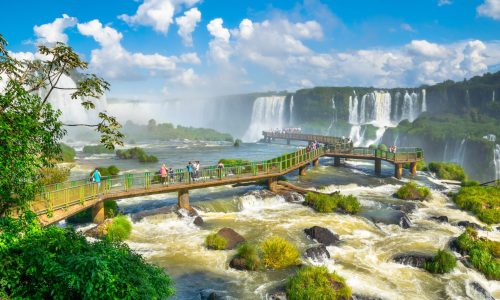 Beautiful view of Iguazu Falls, one of the Seven Natural Wonder