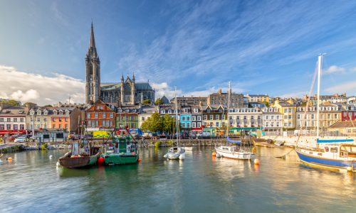 Impression of the St. Colman's Cathedral in Cobh near Cork, Irel