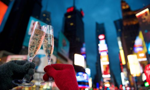 Happy New Year Toast Times Square New York